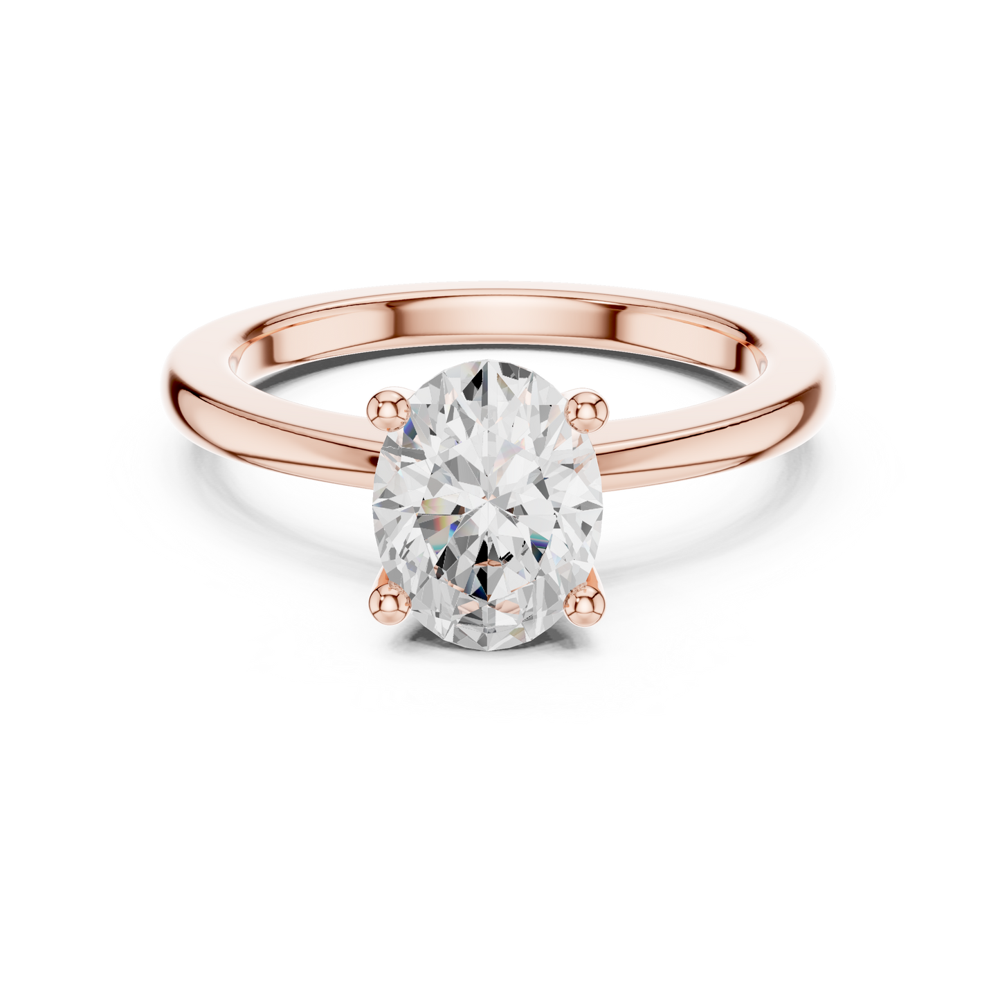Classic Oval Solitaire Diamond Engagement Ring 1.5 CTW