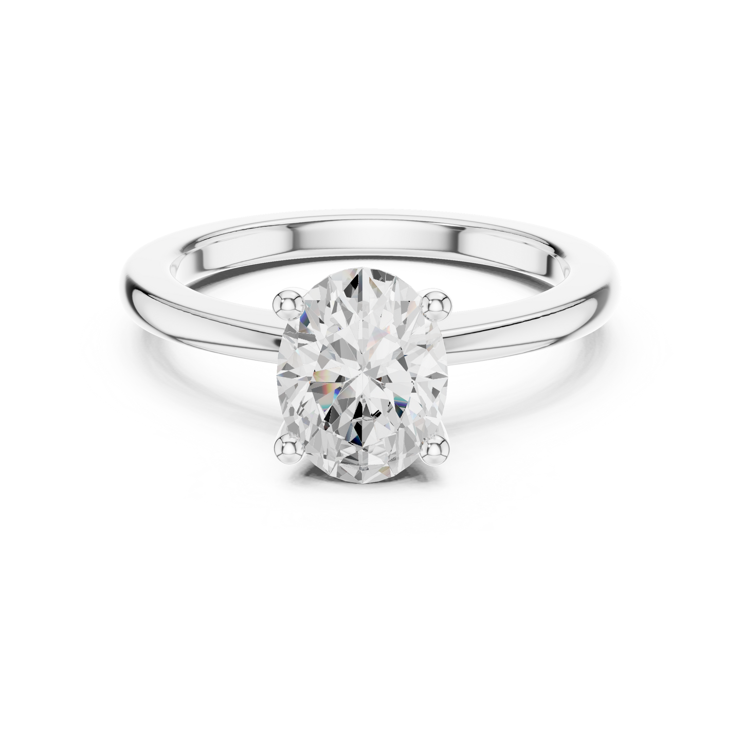 Classic Oval Solitaire Diamond Engagement Ring 1.5 CTW