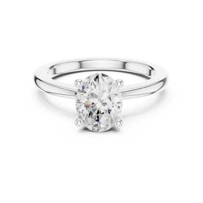 Classic Oval Solitaire Diamond Engagement Ring 1.5 CTW