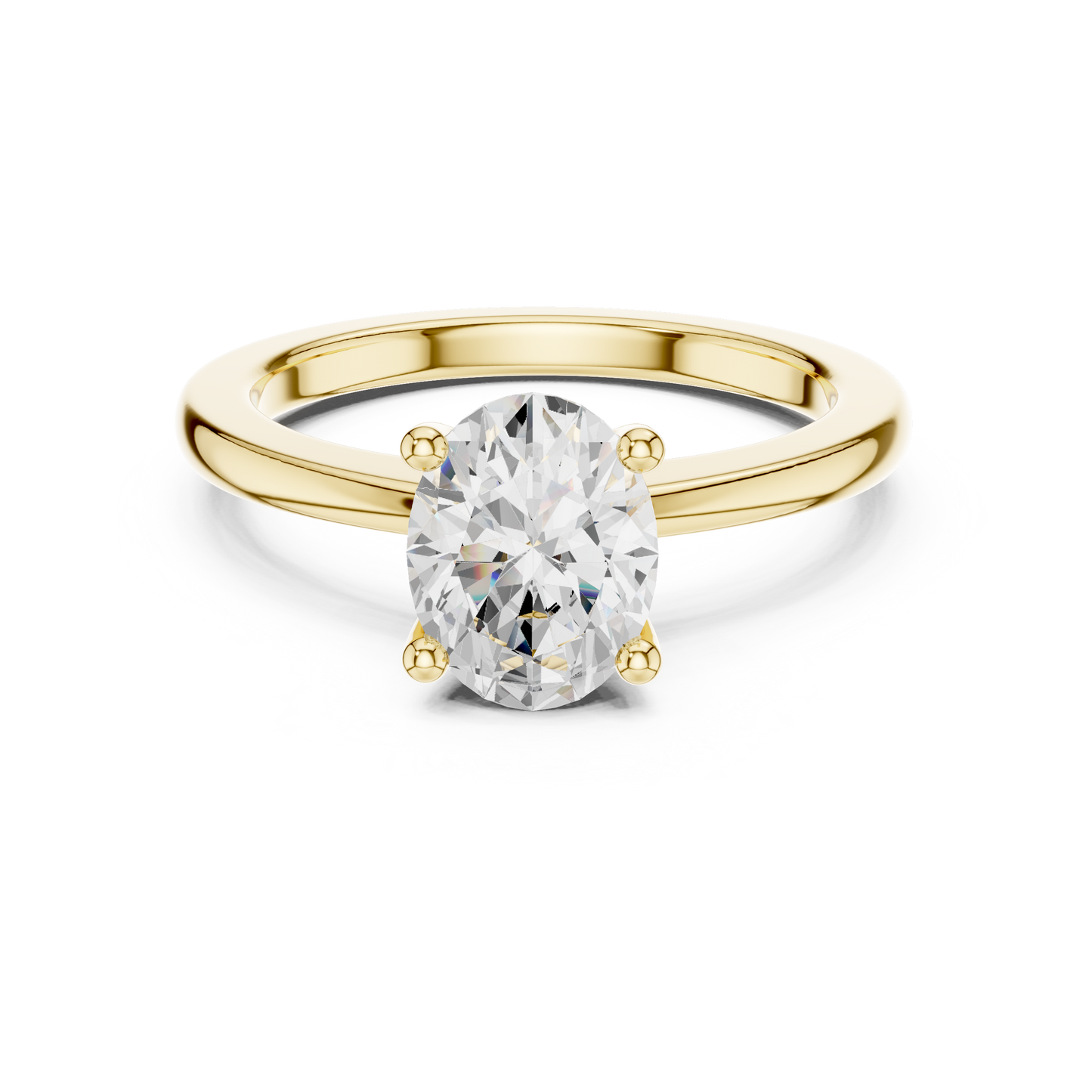 Classic Oval Solitaire Diamond Engagement Ring 1.5 CTW