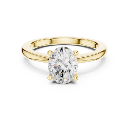 Classic Oval Solitaire Diamond Engagement Ring 1.5 CTW