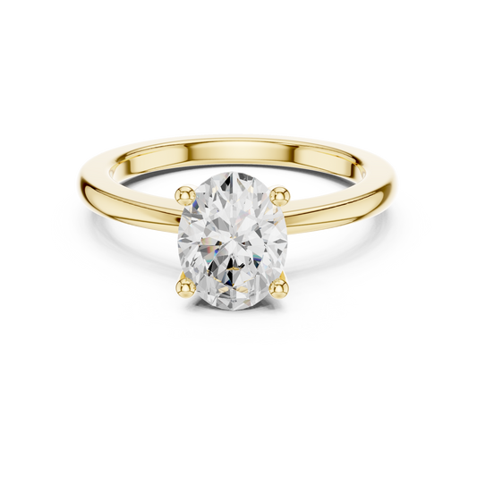 Classic Oval Solitaire Diamond Engagement Ring 1.5 CTW
