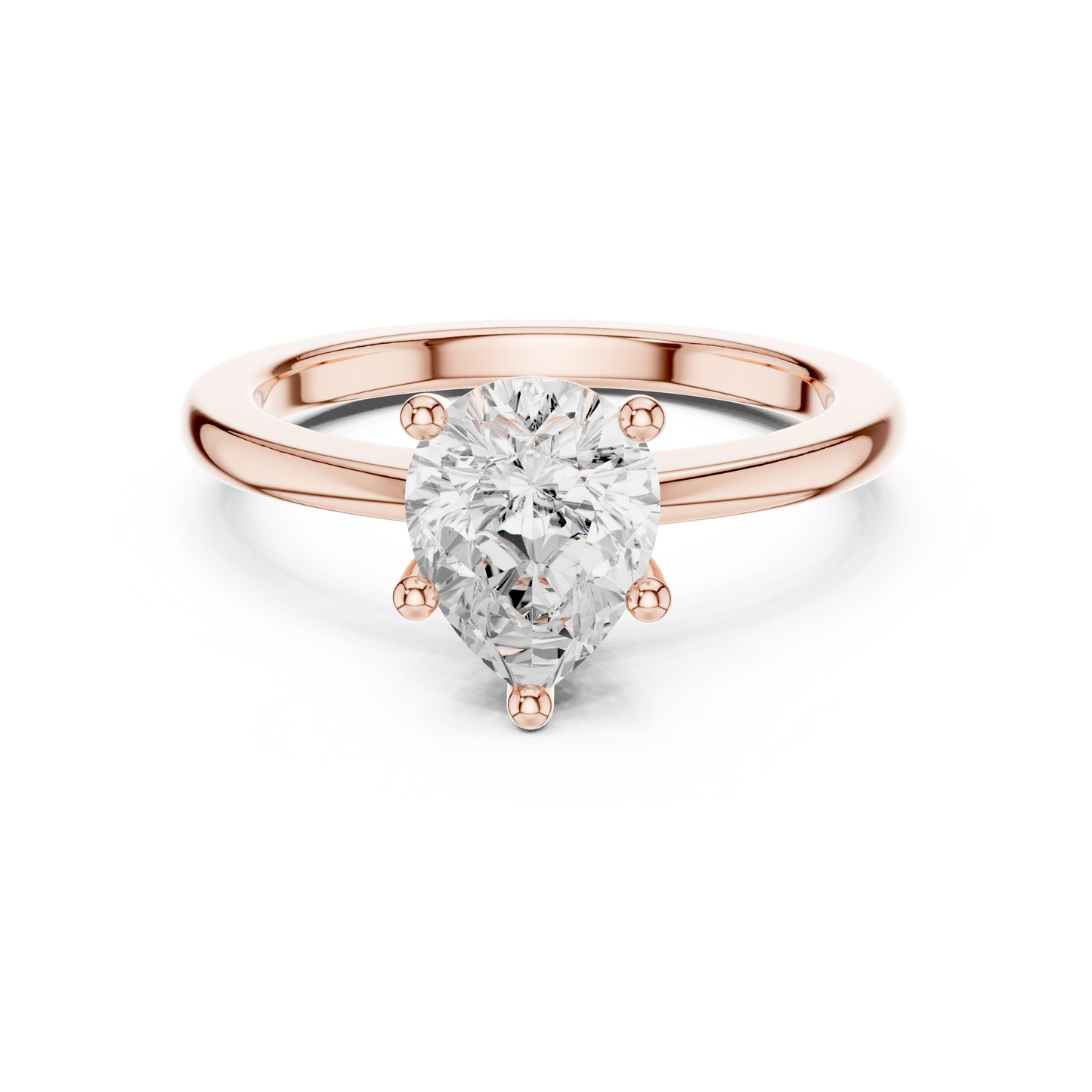 Classic Pear Solitaire Diamond Engagement Ring 1.5 CTW