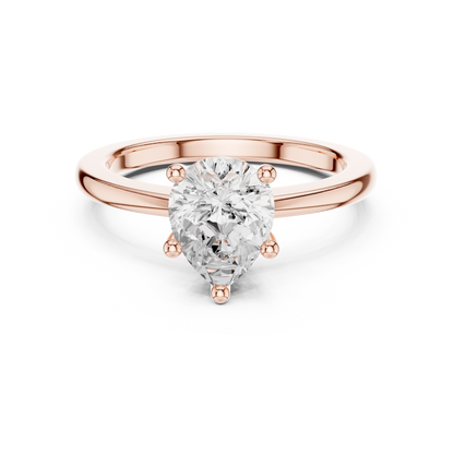 Classic Pear Solitaire Diamond Engagement Ring 1.5 CTW