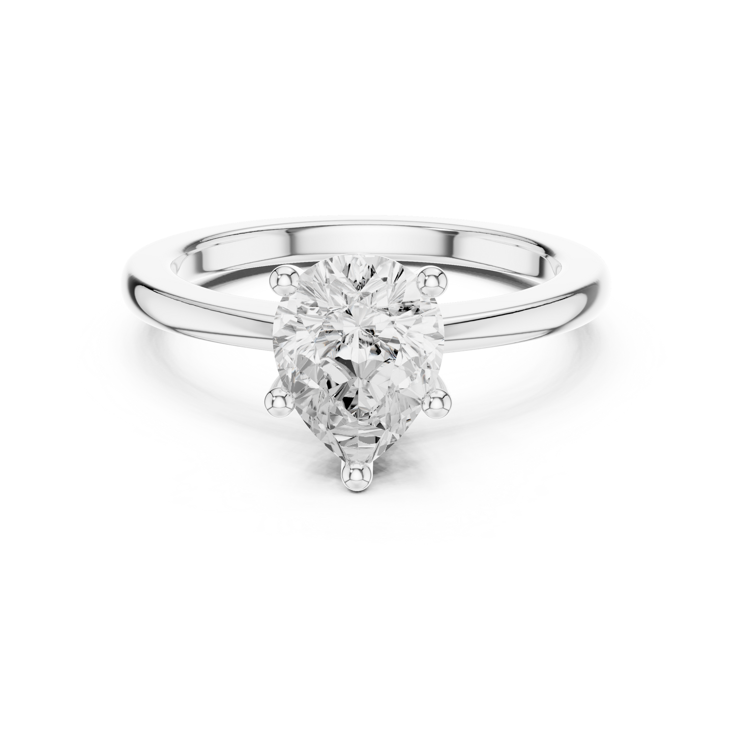 Classic Pear Solitaire Diamond Engagement Ring 1.5 CTW
