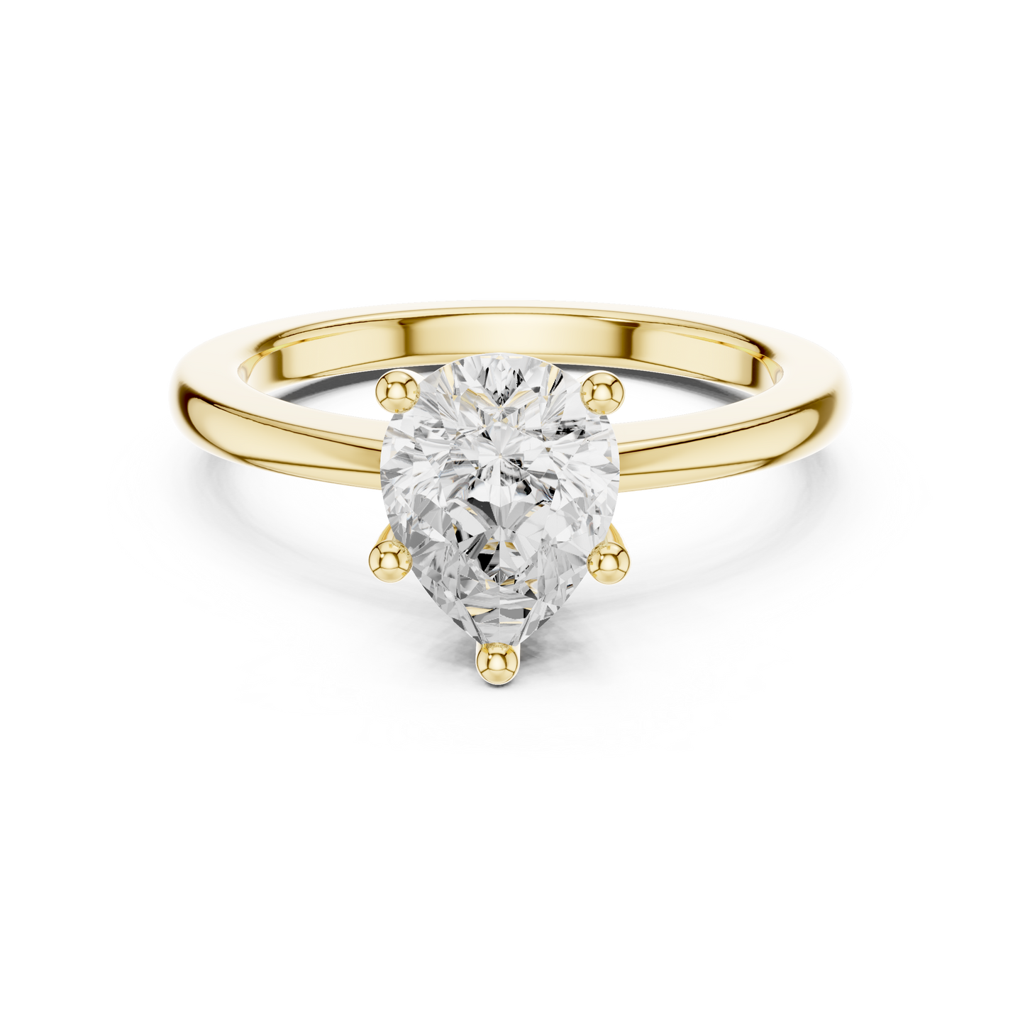 Classic Pear Solitaire Diamond Engagement Ring 1.5 CTW