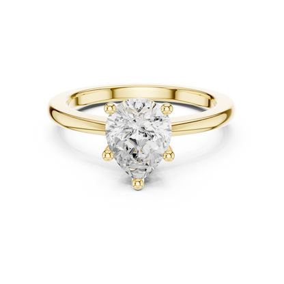 Classic Pear Solitaire Diamond Engagement Ring 1.5 CTW