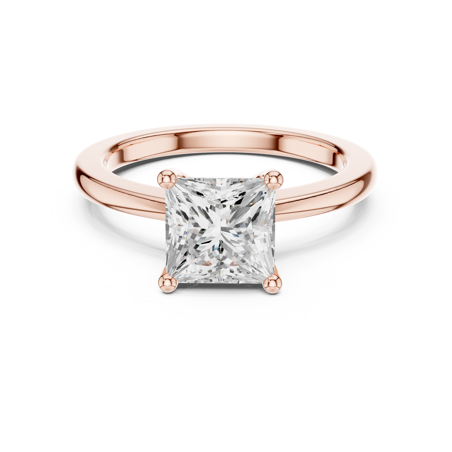 Classic Princess Solitaire Diamond Engagement Ring 1.5 CTW