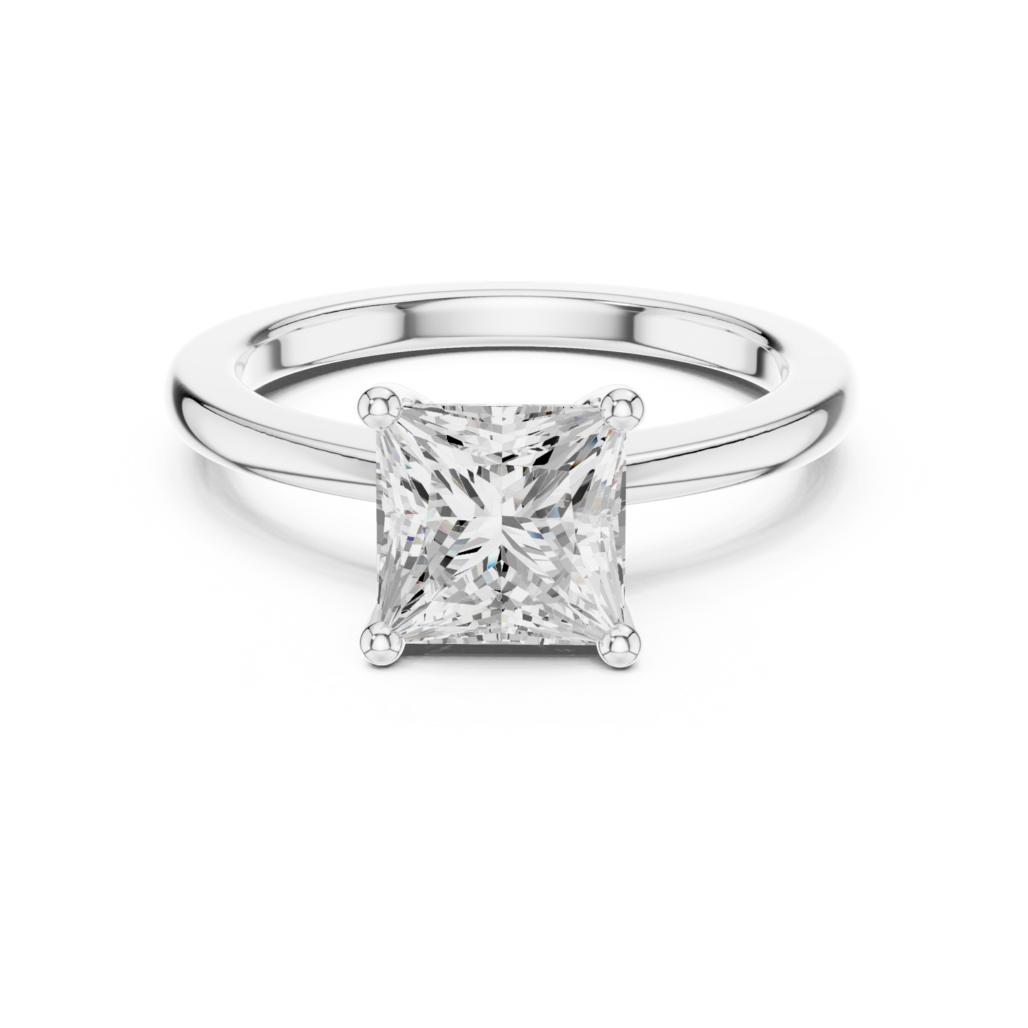 Classic Princess Solitaire Diamond Engagement Ring 1.5 CTW