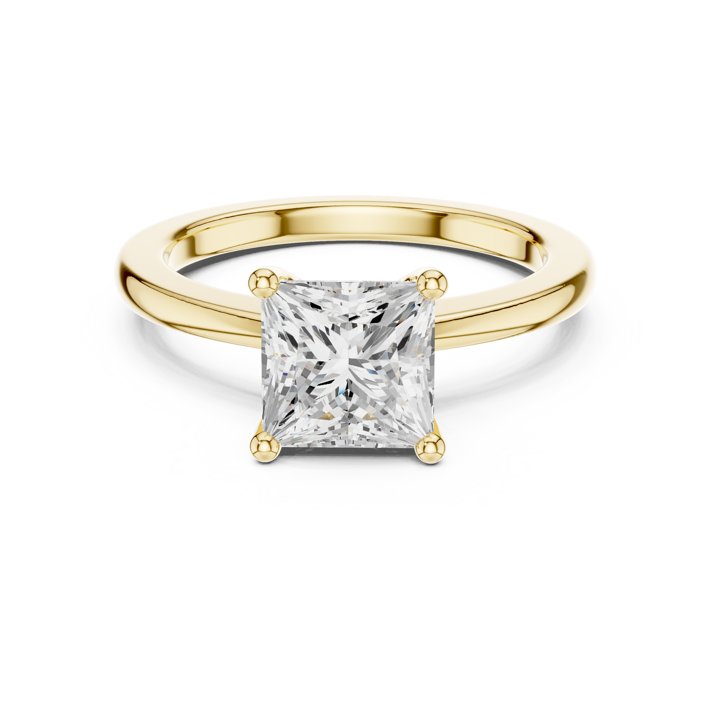 Classic Princess Solitaire Diamond Engagement Ring 1.5 CTW