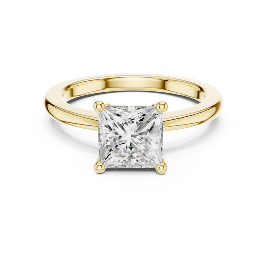 Classic Princess Solitaire Diamond Engagement Ring 1.5 CTW