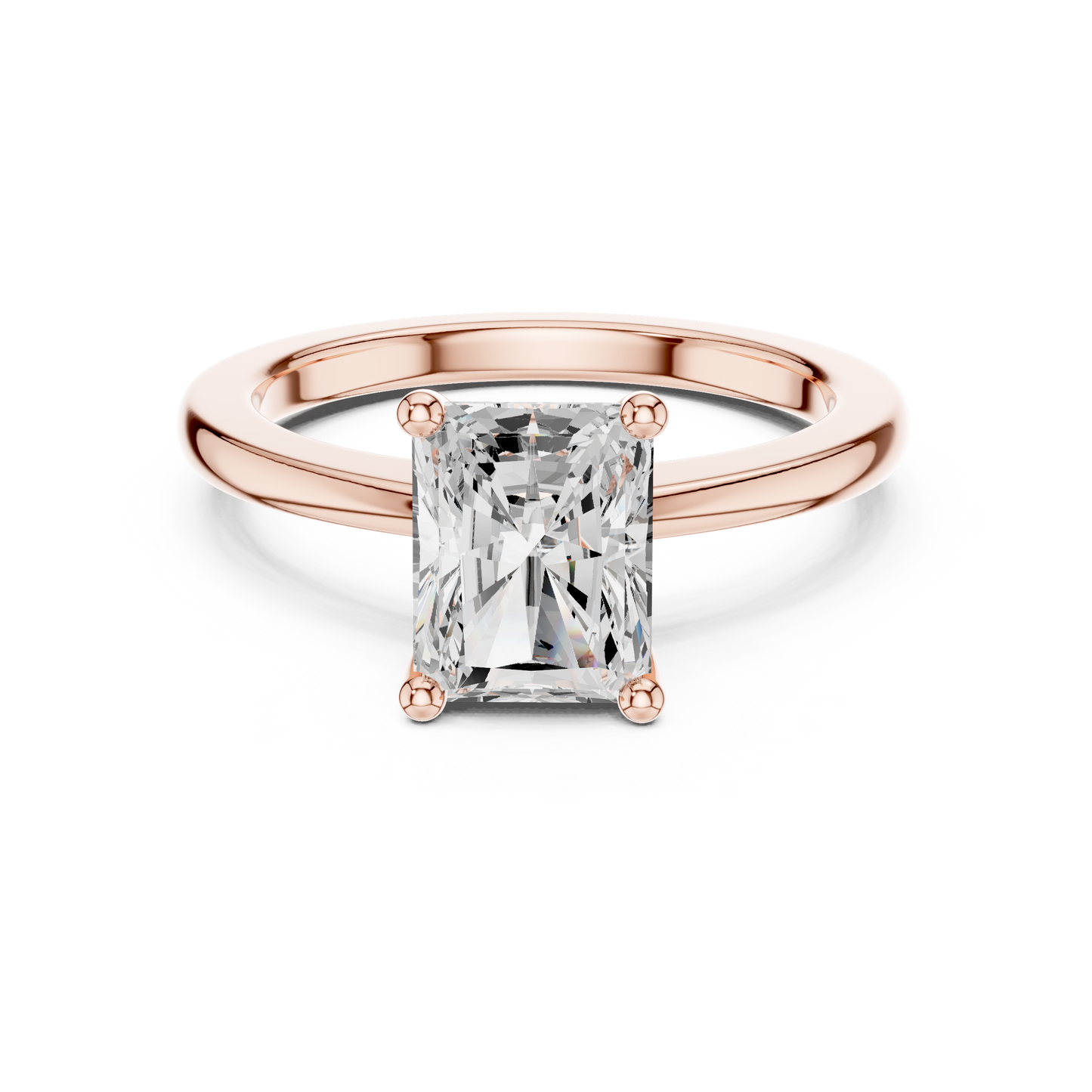Classic Radiant Solitaire Diamond Engagement Ring 1.5 CTW