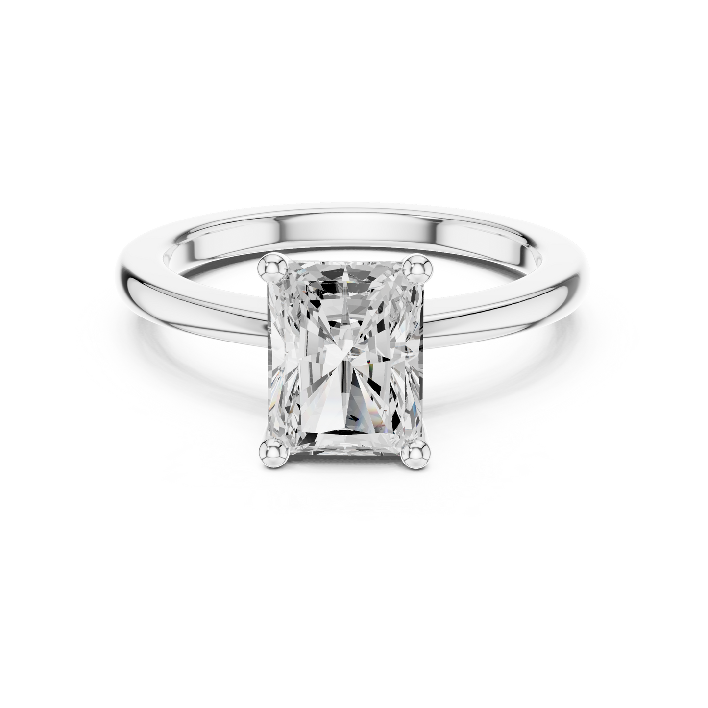 Classic Radiant Solitaire Diamond Engagement Ring 1.5 CTW