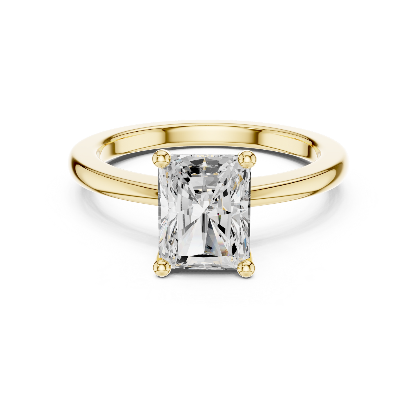 Classic Radiant Solitaire Diamond Engagement Ring 1.5 CTW