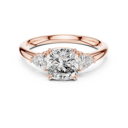 Classic Radiant Center With Trillion Side Engagement Ring 2.09 CTW