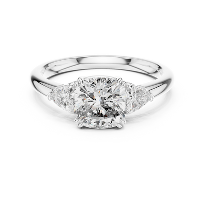 Classic Radiant Center With Trillion Side Engagement Ring 2.09 CTW