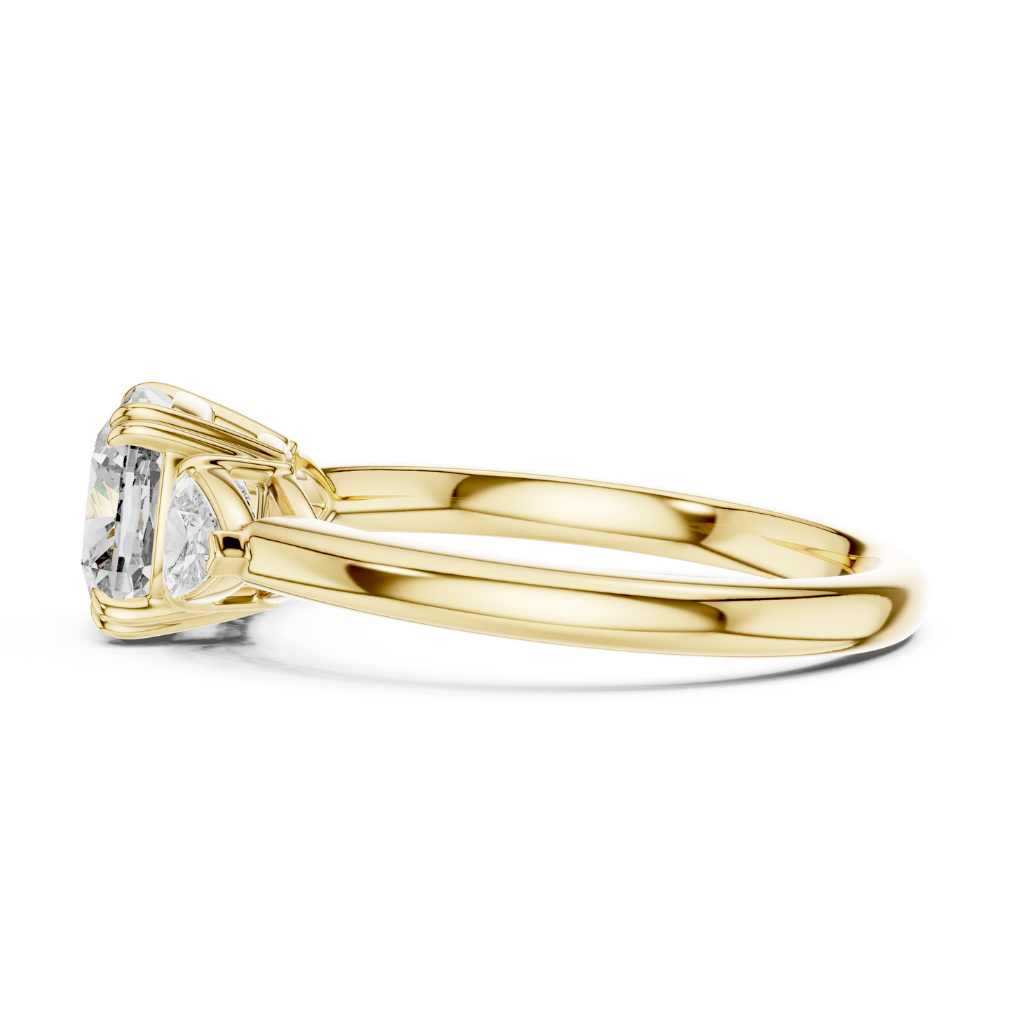 Classic Radiant Center With Trillion Side Engagement Ring 2.09 CTW