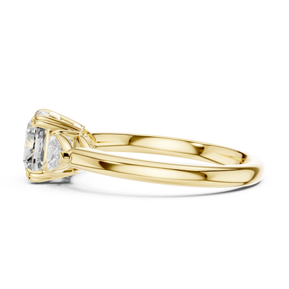 Classic Radiant Center With Trillion Side Engagement Ring 2.09 CTW