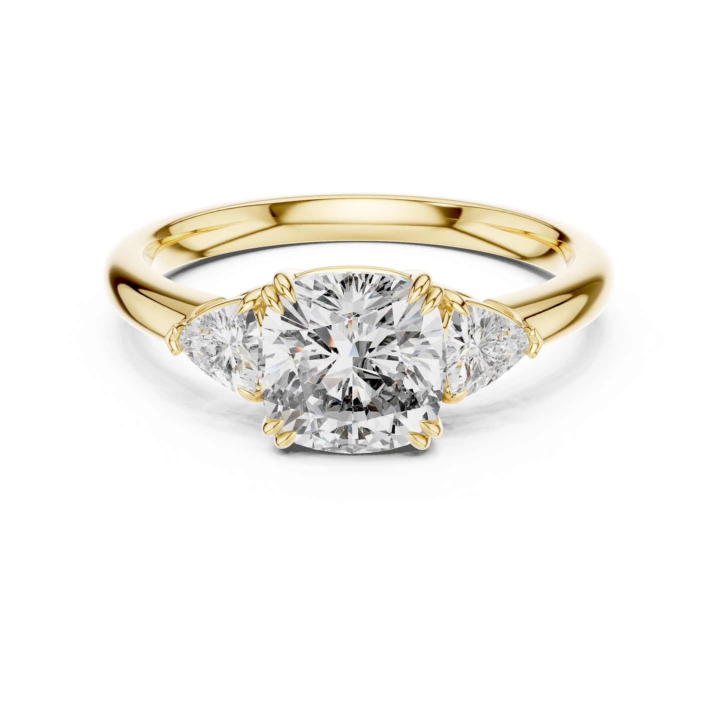 Classic Radiant Center With Trillion Side Engagement Ring 2.09 CTW