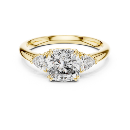 Classic Radiant Center With Trillion Side Engagement Ring 2.09 CTW