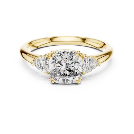 Classic Radiant Center With Trillion Side Engagement Ring 2.09 CTW