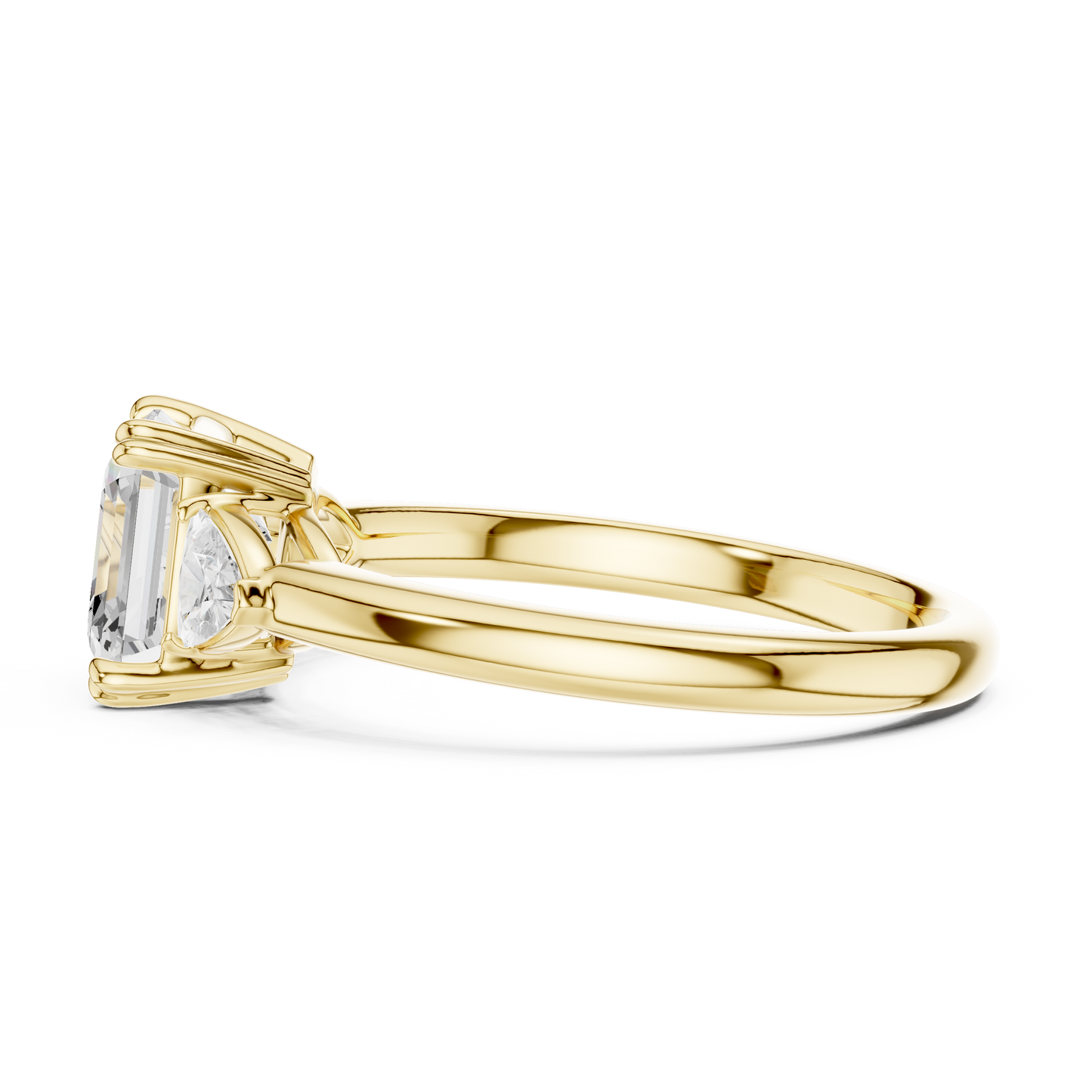 Classic Asscher Center With Trillion Side Engagement Ring 2.4 CTW