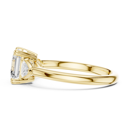 Classic Asscher Center With Trillion Side Engagement Ring 2.4 CTW