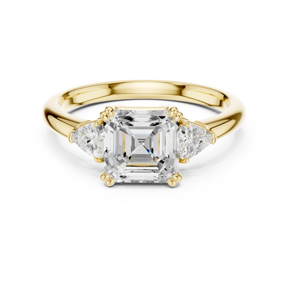 Classic Asscher Center With Trillion Side Engagement Ring 2.4 CTW