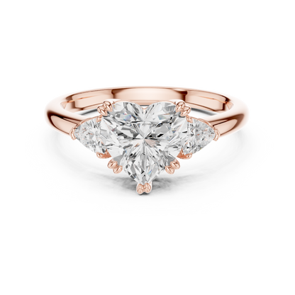 Classic Heart Center With Trillion Side Engagement Ring 2.4 CTW