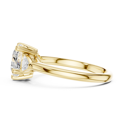 Classic Heart Center With Trillion Side Engagement Ring 2.4 CTW