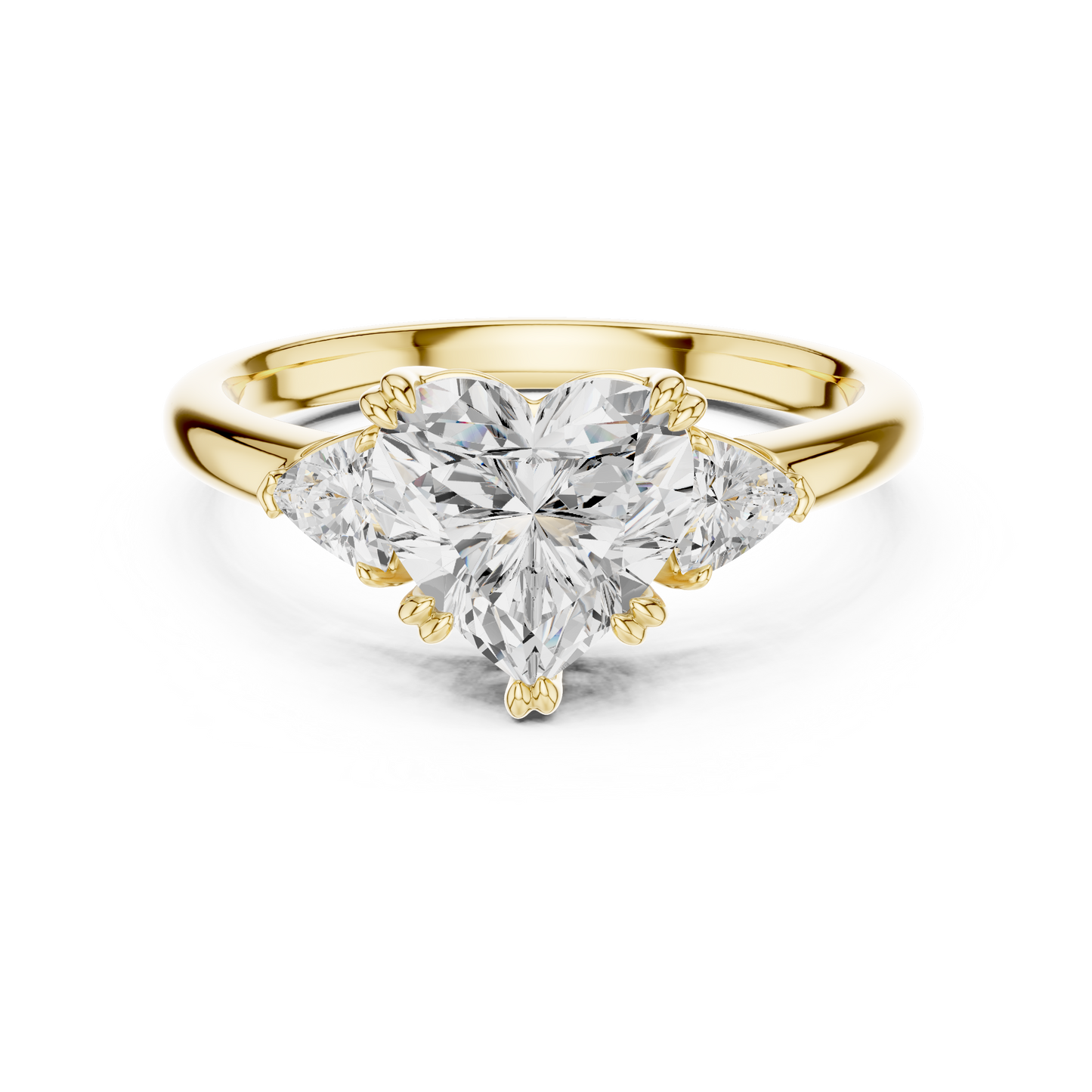 Classic Heart Center With Trillion Side Engagement Ring 2.4 CTW