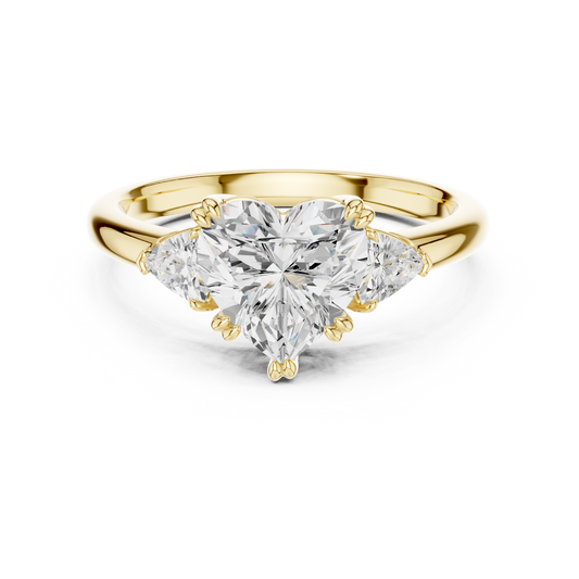 Classic Heart Center With Trillion Side Engagement Ring 2.4 CTW