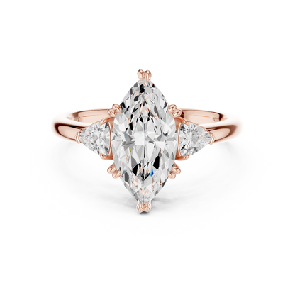 Classic Marquise Center Trillion Accent Engagement Ring 2.4 CTW
