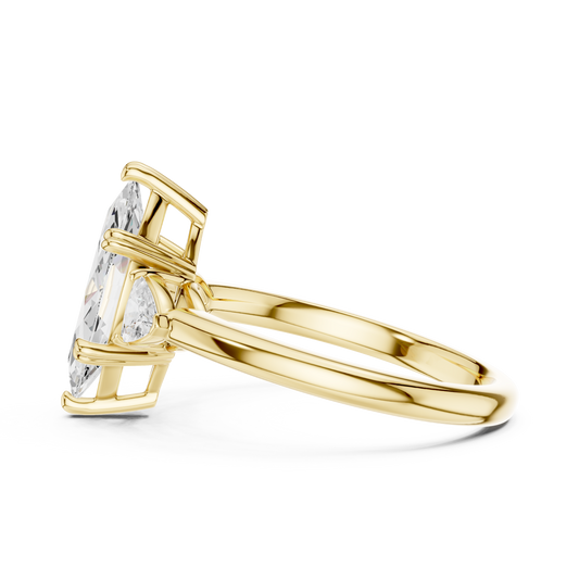 Classic Marquise Center Trillion Accent Engagement Ring 2.4 CTW