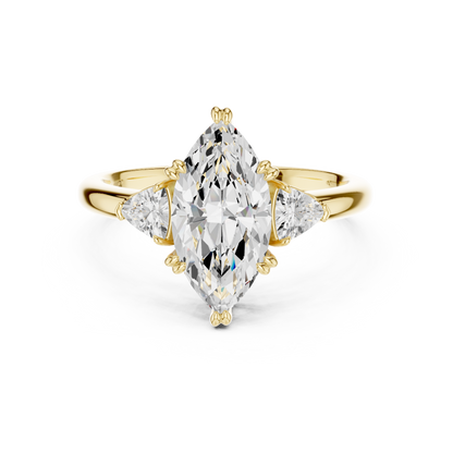 Classic Marquise Center Trillion Accent Engagement Ring 2.4 CTW