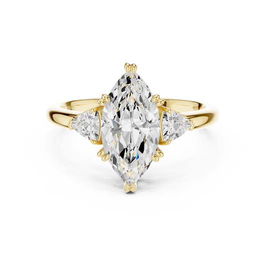 Classic Marquise Center Trillion Accent Engagement Ring 2.4 CTW
