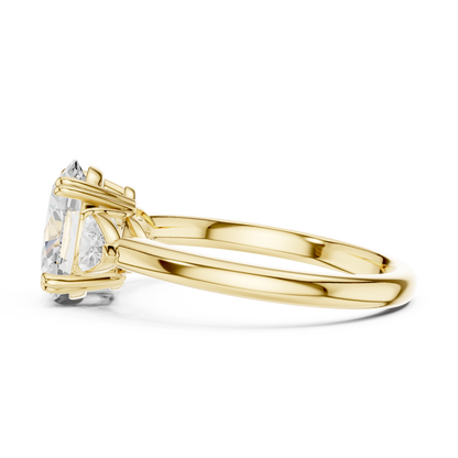 Classic Oval Center Pear Accent Engagement Ring 2.4 CTW