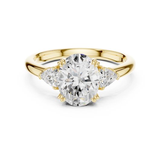 Classic Oval Center Pear Accent Engagement Ring 2.4 CTW
