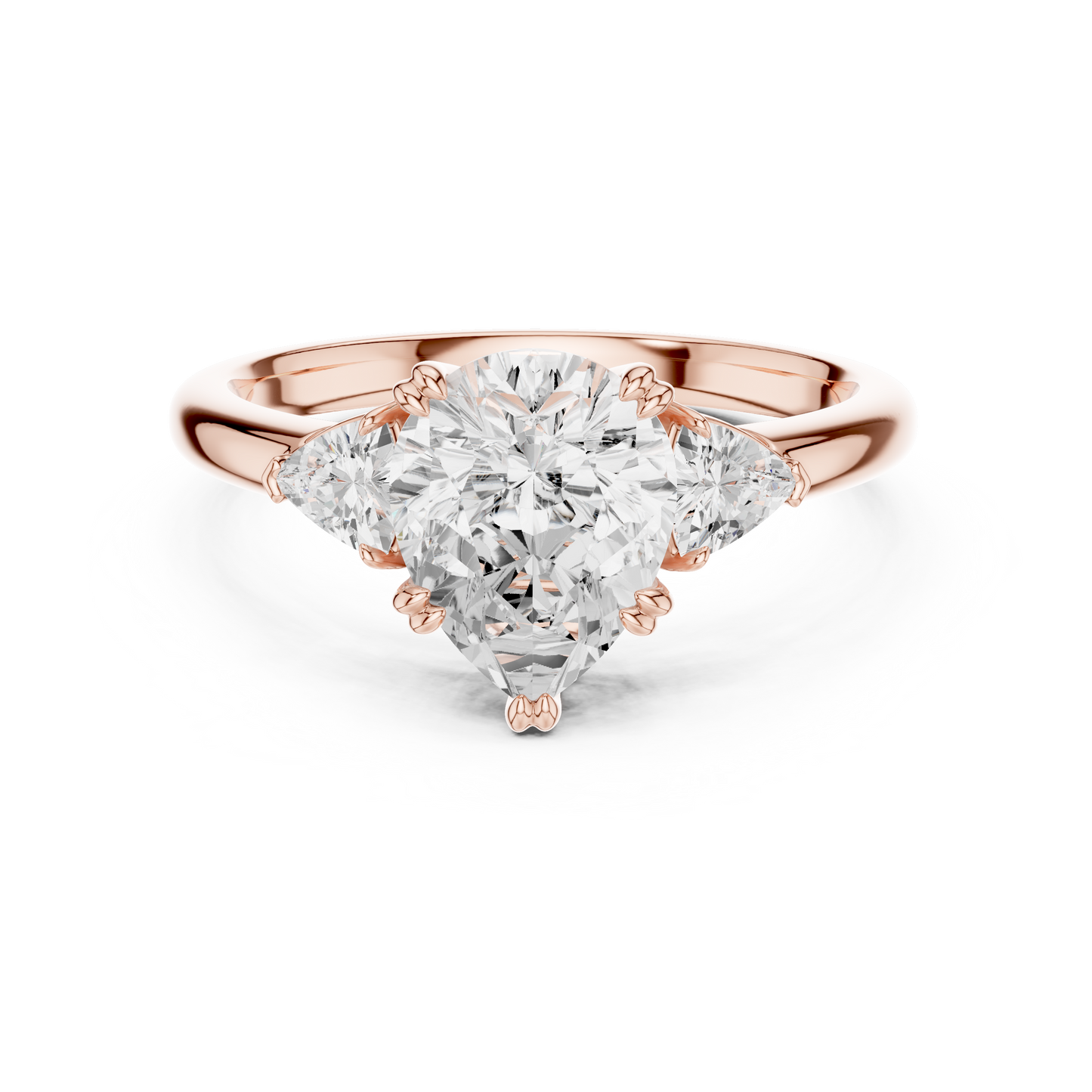 Classic Pear Center Pear Accent Engagement Ring 2.4 CTW