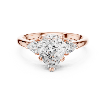 Classic Pear Center Pear Accent Engagement Ring 2.4 CTW