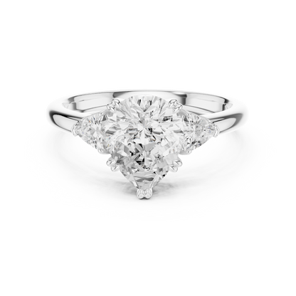 Classic Pear Center Pear Accent Engagement Ring 2.4 CTW