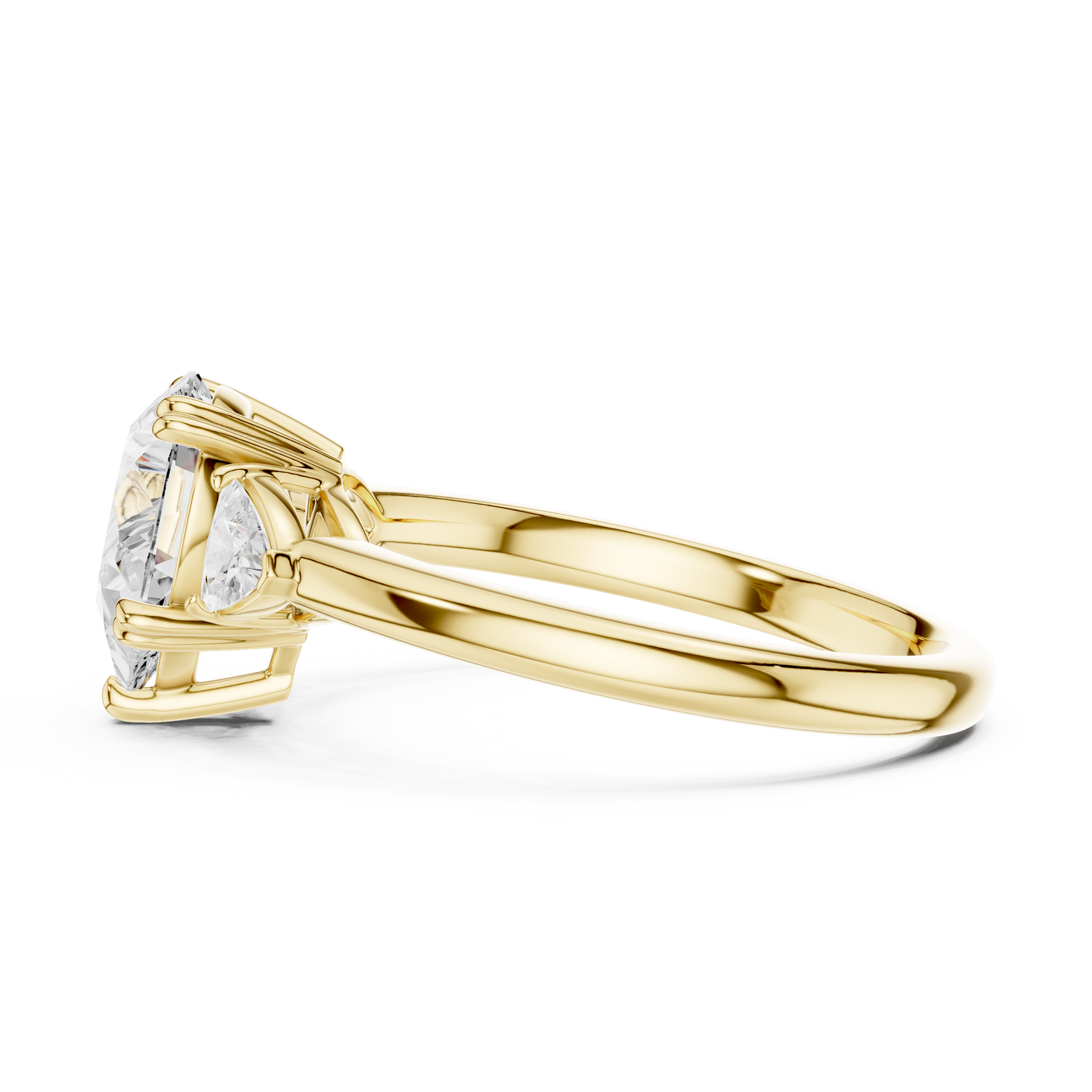 Classic Pear Center Pear Accent Engagement Ring 2.4 CTW