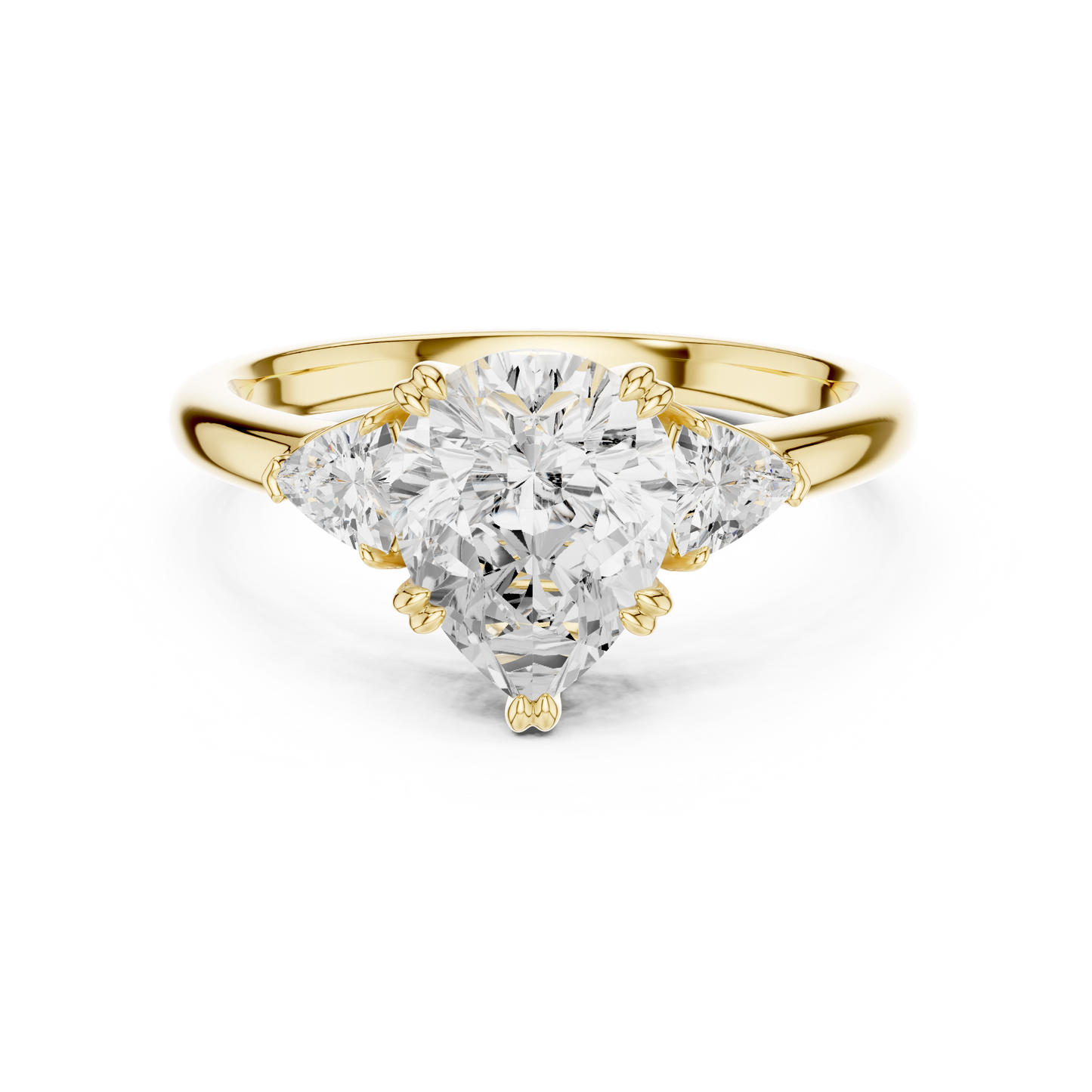 Classic Pear Center Pear Accent Engagement Ring 2.4 CTW
