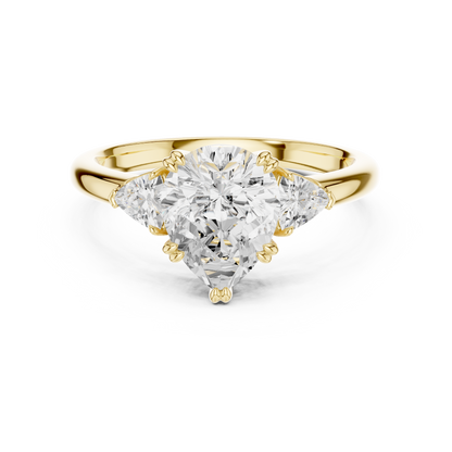 Classic Pear Center Pear Accent Engagement Ring 2.4 CTW