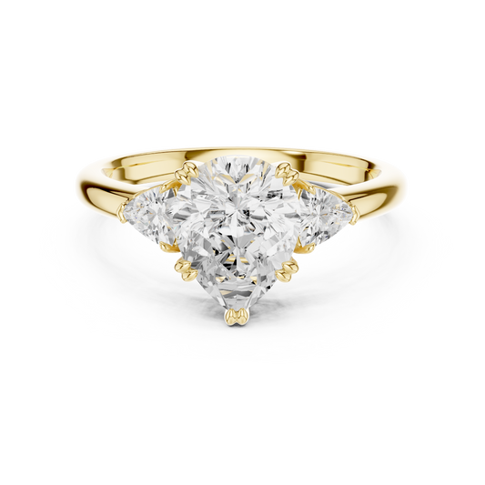 Classic Pear Center Pear Accent Engagement Ring 2.4 CTW