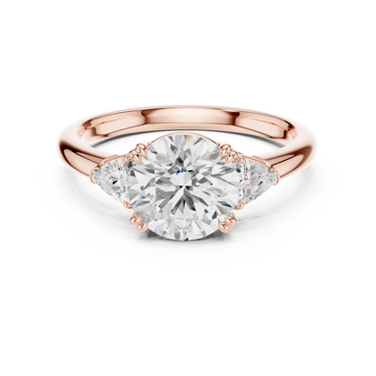 Classic Round Center Pear Accent Engagement Ring 2.4 CTW
