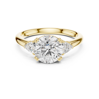 Classic Round Center Pear Accent Engagement Ring 2.4 CTW