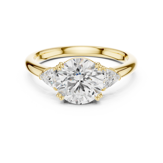 Classic Round Center Pear Accent Engagement Ring 2.4 CTW