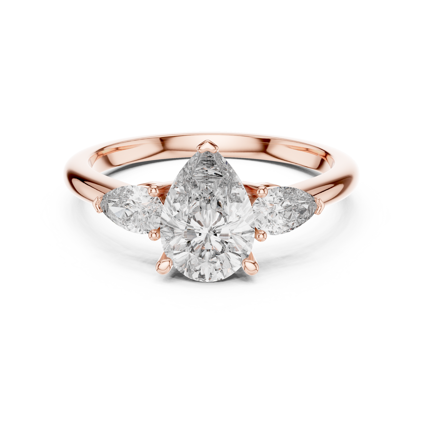 Pear Cut Three Stone Diamond Engagement Ring 1.5 CTW