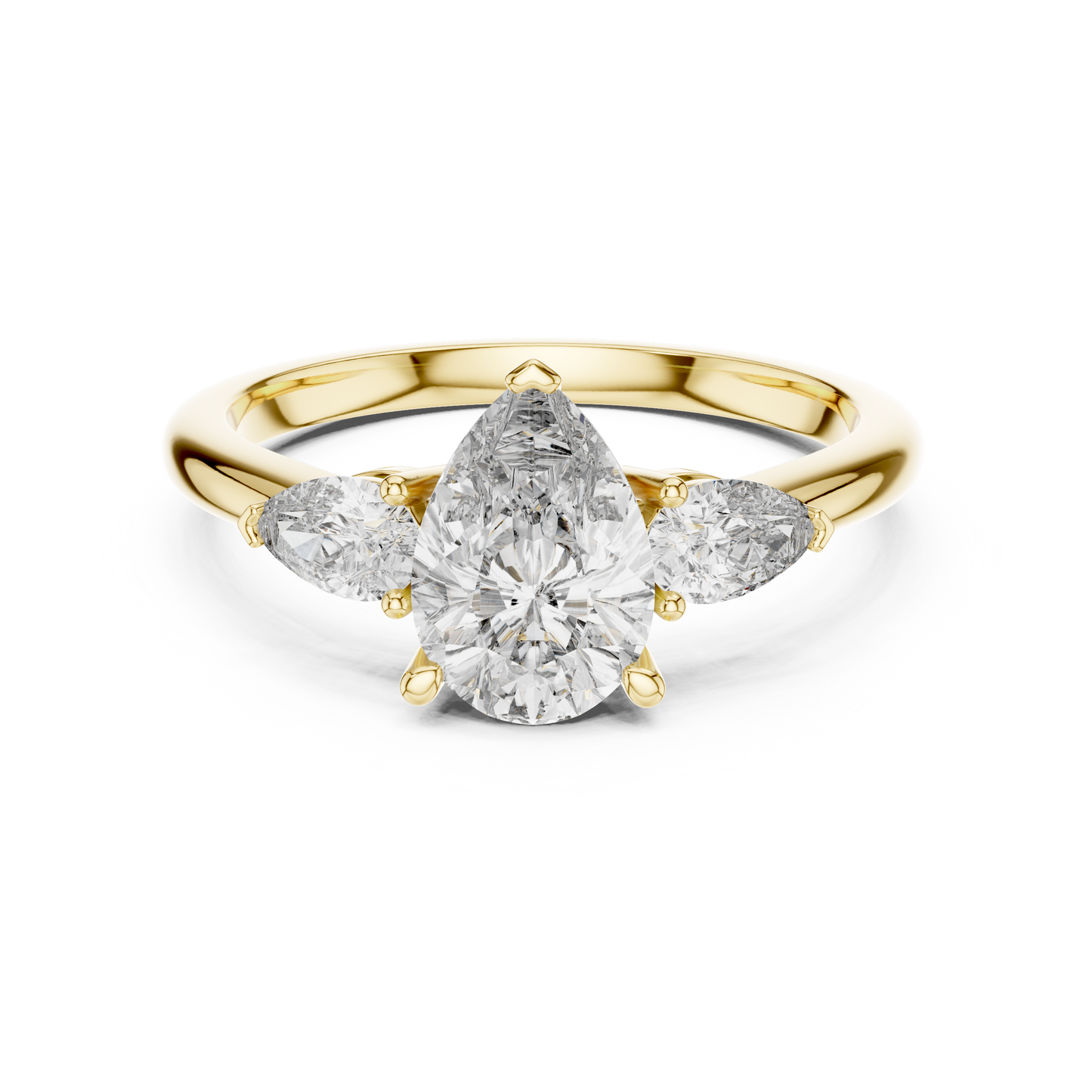 Pear Cut Three Stone Diamond Engagement Ring 1.5 CTW